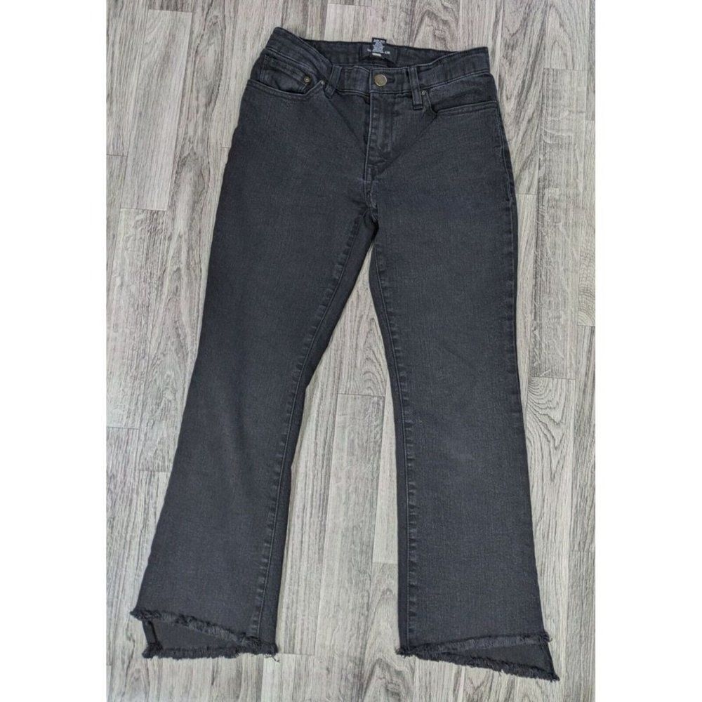 (3/$35) Who What Wear Womens Size 2 Fringe Hem Pockets‎ Black Denim Jeans